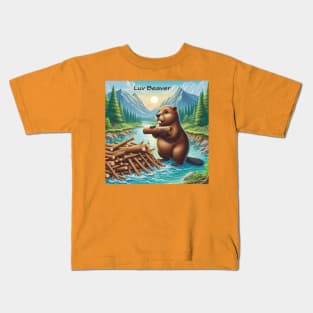 Beaver Luv . Kids T-Shirt